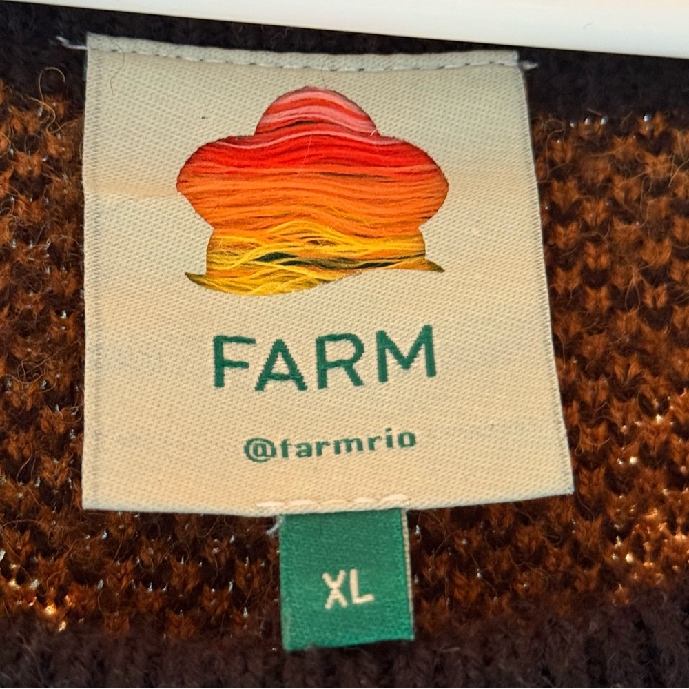 FARM RIO Women's Black and Rust Sweater Size X-Large - Picture 7 of 12